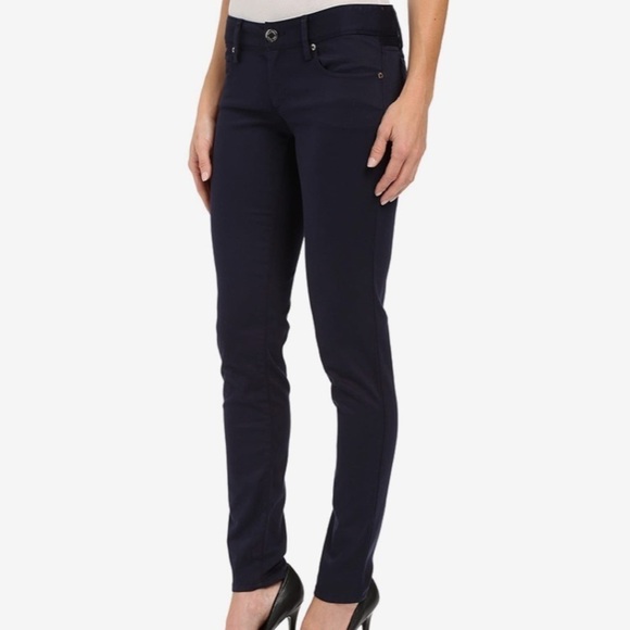 Lilly Pulitzer Worth Skinny Mini Pant Navy Blue Sateen Classic Basic Size 4 - Picture 2 of 16